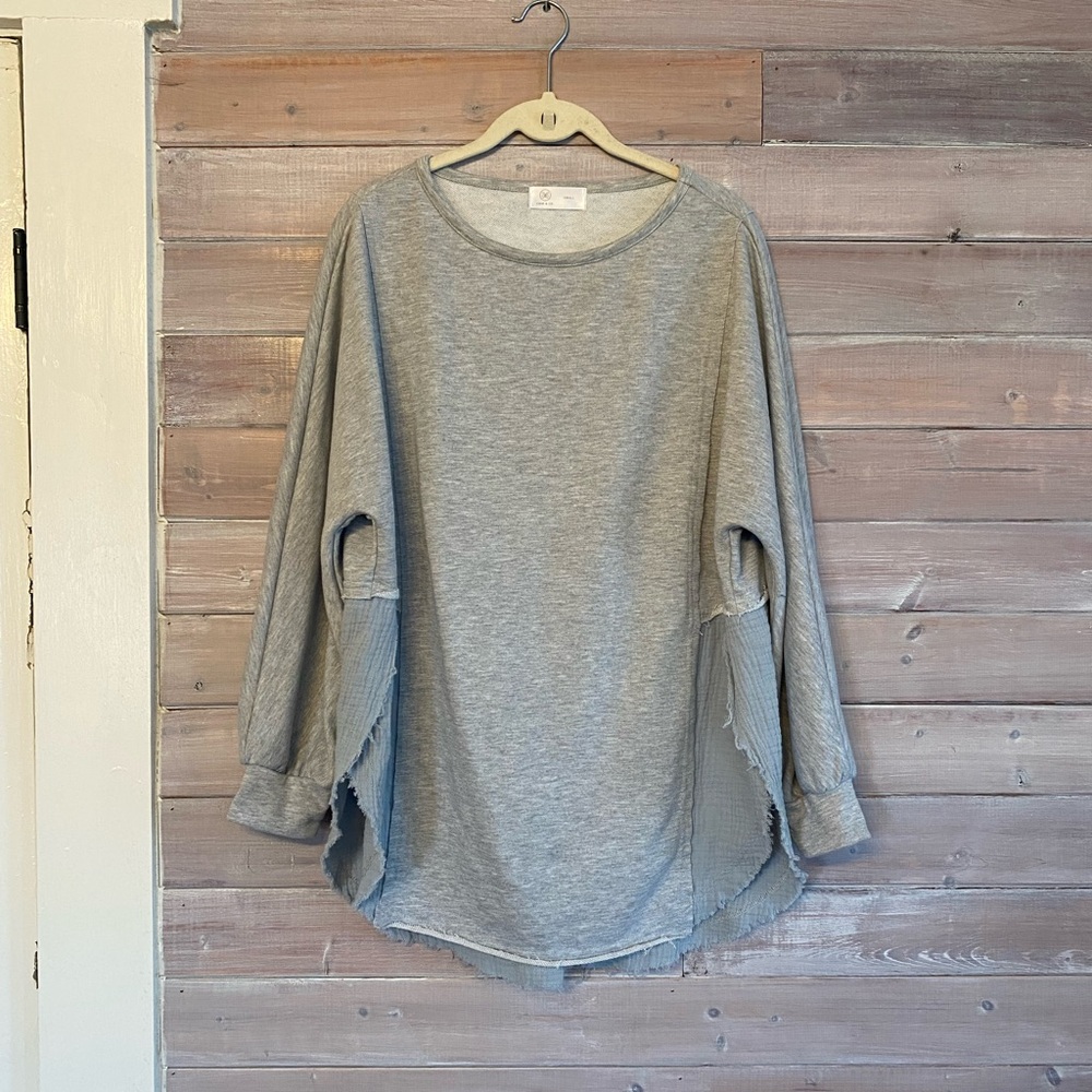 Liam & Co lounge sweatshirt top mixed fabric size small